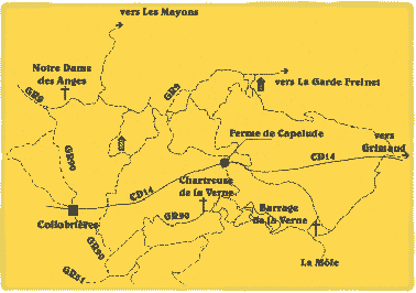 Carte des circuits p�destres